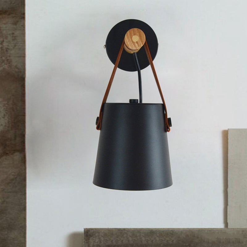 110-240V Indoor LED Wall Light Wood Sconce Lamp for Bedroom Lving Room Corridor Black - Image 1
