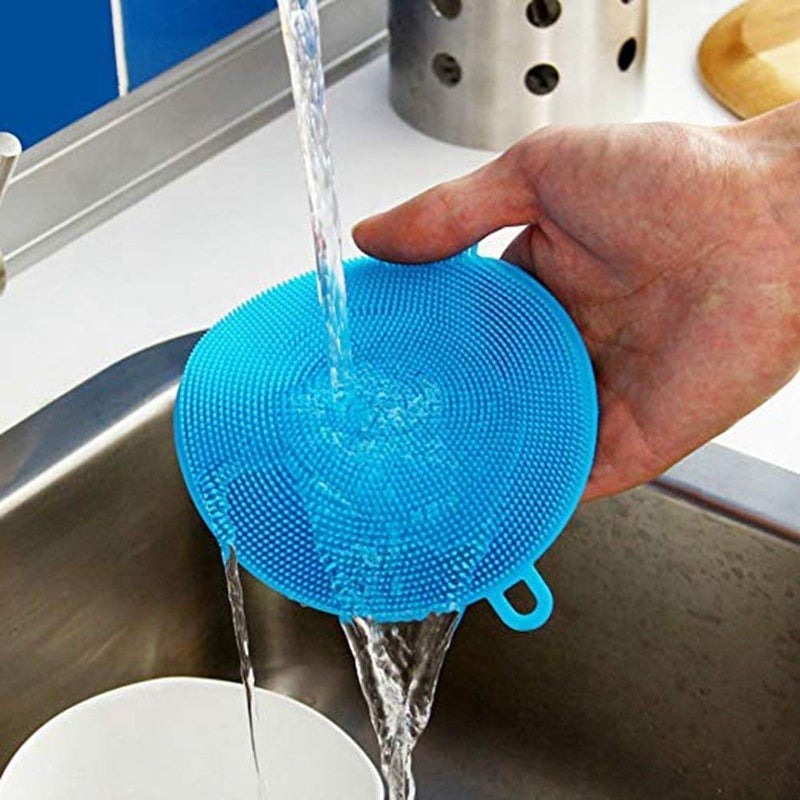 RRJ Cleaning Supplies Sponges Silicone Scrubber for Kitchen Non Stick Dishwashing Baby Care Sponge Brush Household Health Tool Multicolor 5pcs - Image 5