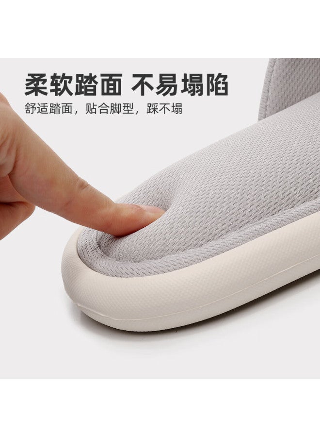 GUOLUOFEI Golofei -style Linen Open-toe Slippers For Men And Women Indoor Home Wooden Floor Soft Bottom Four Seasons Cool Slippers Khaki 44-45  - Image 3