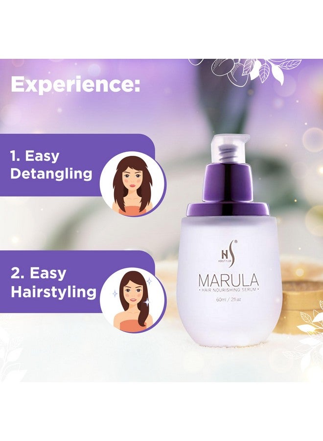 HerStyler Marula Oil Hair Serum Anti Frizz Hair Serum For Frizzy And Damaged Hair Marula Serum For Straightening Hair Shine Serum For Hair 2 Fl. Oz. - Image 2