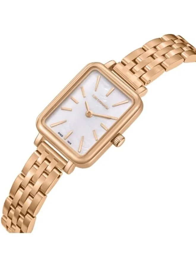 لي كوبر Women's 2035 Movement Watch, Analog Display and Metal Strap - LC08121.420, Rose Gold