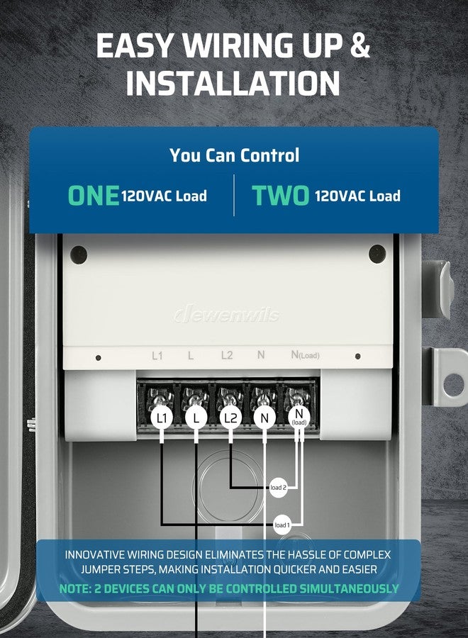 DEWENWILS Pool Pump Timer, Outdoor Smart WiFi Box, Heavy Duty 40A 120VAC 2HP Wireless Controller Timer for Pool, Water Heater, Compatible with Smart Phone, Alexa, Google Assistant, ETL Listed - Image 5