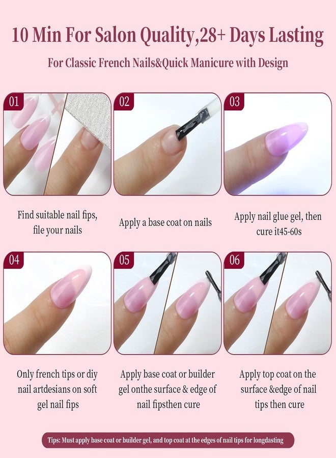 OFDNE French Short Almond Press on Nails 5 French Styles Pre-colored Nude Soft Gel Nail Tips 150Pcs Full Cover Natural Long Lasting Short Nude French Fake Nails Extensions for Easy DIY Nail Art - Image 5