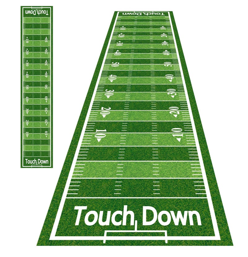 MUNILAIL 10 ft Football Field Floor Runner Football Party Decorations Long Football Runner Rugs for Game Day Birthday Party Supplies Football Table Runners - Image 1
