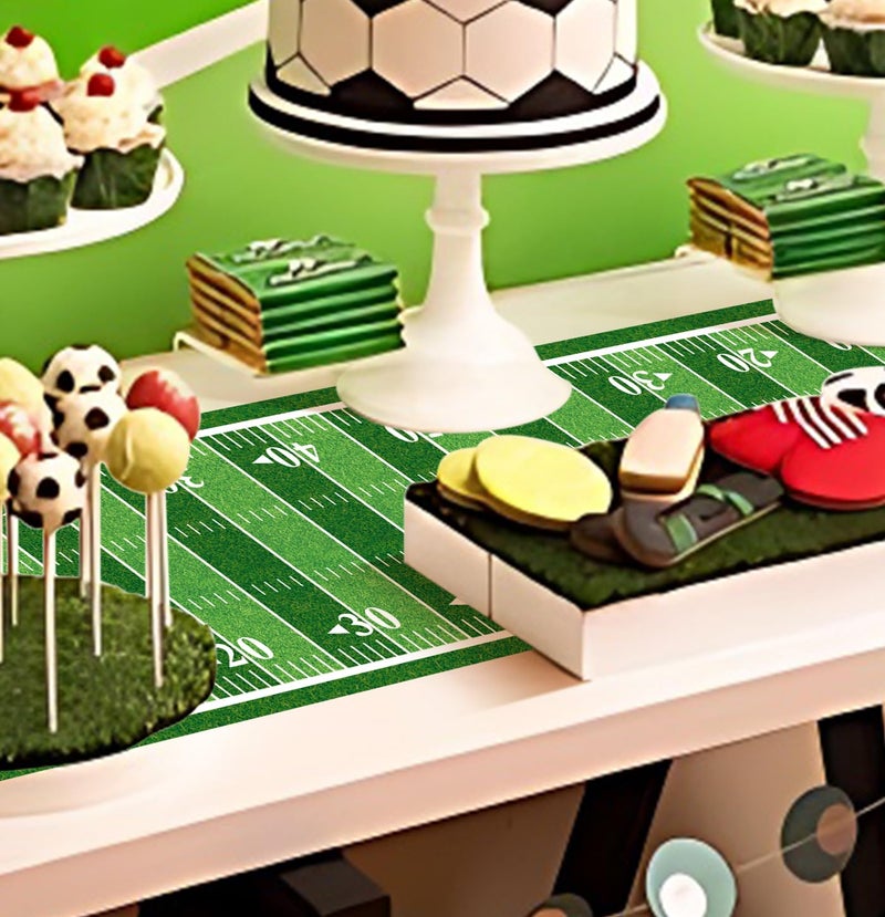 MUNILAIL 10 ft Football Field Floor Runner Football Party Decorations Long Football Runner Rugs for Game Day Birthday Party Supplies Football Table Runners - Image 4