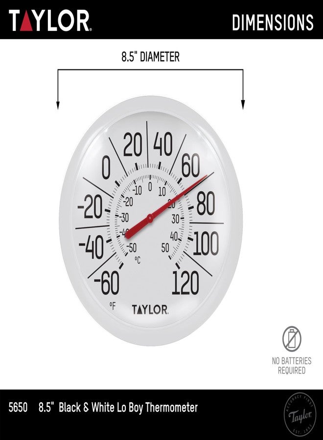 Taylor Big & Bold Indoor Outdoor Dial Thermometer, Decor for Patio, Pool, or Garage, 8.5 Inch, White Bezel - Image 3
