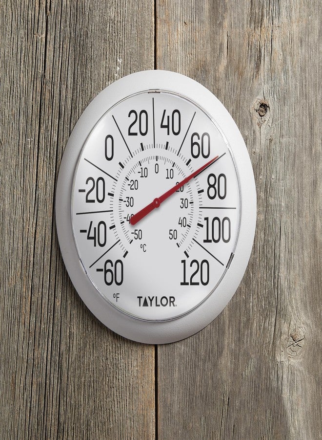 Taylor Big & Bold Indoor Outdoor Dial Thermometer, Decor for Patio, Pool, or Garage, 8.5 Inch, White Bezel - Image 5