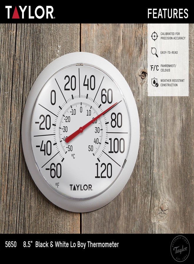 Taylor Big & Bold Indoor Outdoor Dial Thermometer, Decor for Patio, Pool, or Garage, 8.5 Inch, White Bezel - Image 2