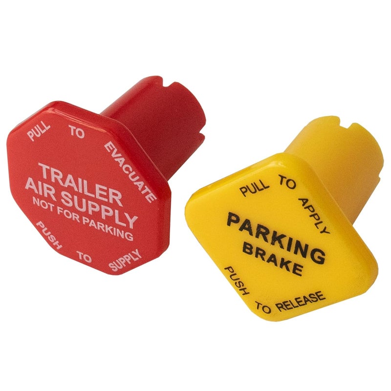 AUPARTIK Parking Brake & Trailer Air Supply Mv-3 Knob Yellow & Red Fit for Peterbilt Kenworth Volvo Western Star Truck Air Brake Knobs for Semi Trucks 298818 298817 - Image 5