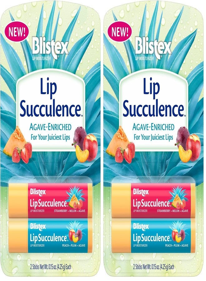 Blistex Lip Succulence Hydrating Agave-Enriched Lip Moisturizer Lip Balm 2-count (Pack of 2