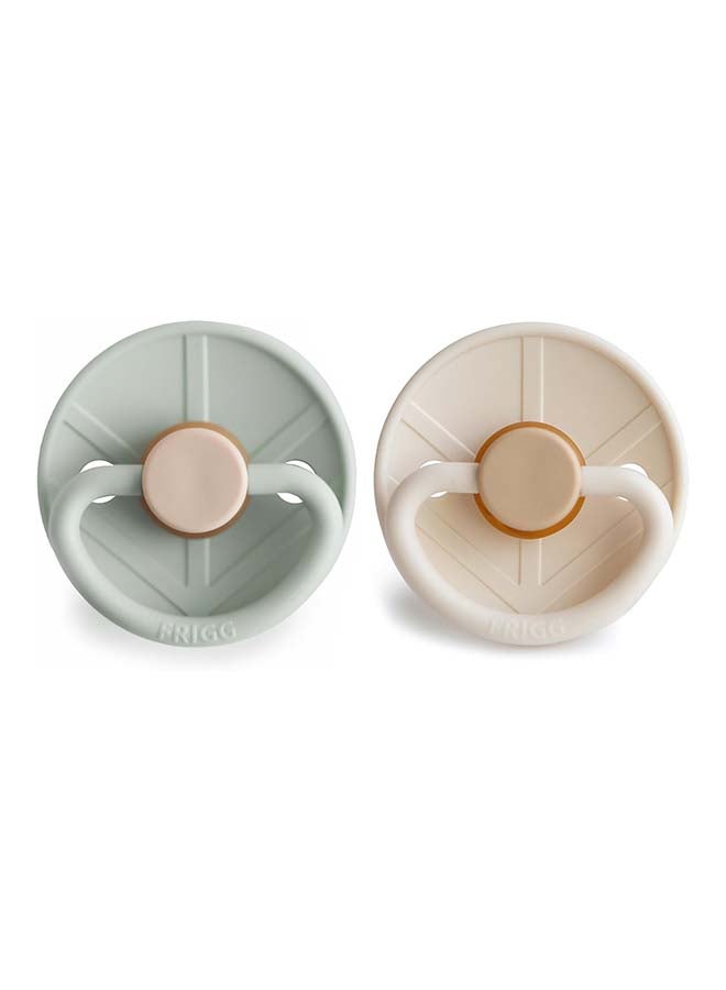 FRIGG Little Viking Latex Baby Pacifier 0-6M 2-Pack Sage/Cream - Size 1 - Image 2