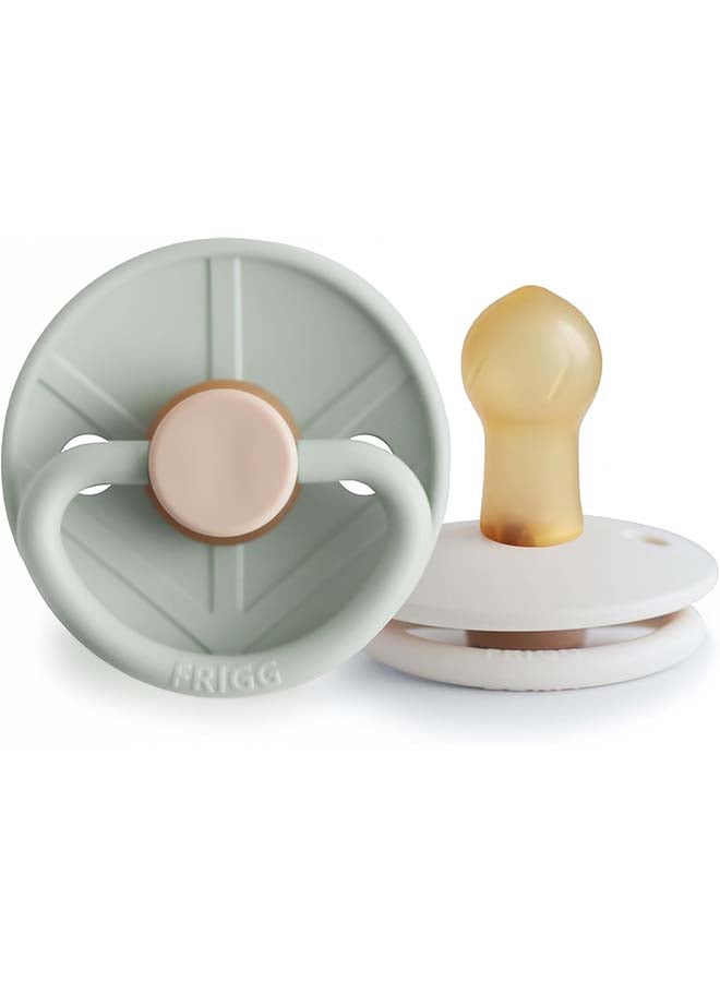 FRIGG Little Viking Latex Baby Pacifier 0-6M 2-Pack Sage/Cream - Size 1 - Image 1
