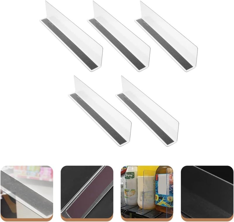 كلاراكو فاصل أرفف من كلاركو مكون من 5 قطع، فاصل خزانة ملابس، فاصل خزائن، فاصل رفوف مطبخ، أرفف مغناطيسية، فاصل سلع المشروبات، فواصل خزانة للملابس، فاصل جانبي من البولي فينيل كلوريد، حاجز فاصل - Image 2