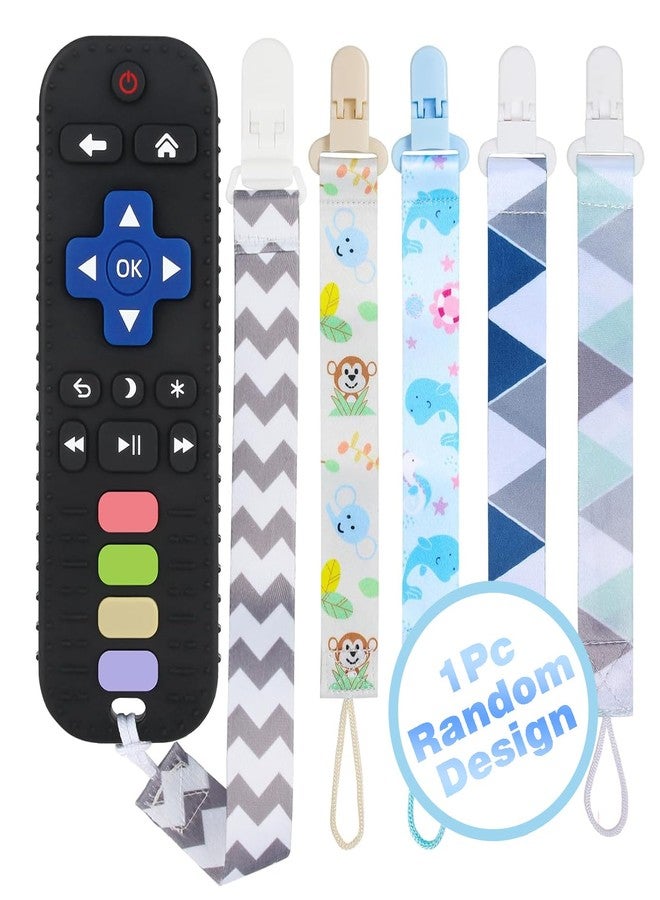 Style Keepers Baby Teether Silicone Teething Toy with Pacifier Clip - TV Remote Shape Infant Chewing Toy for Newborn Toddler, BPA Free, Non Toxic, Gum Soother, Sensory Relief, Travel Friendly Teether Set - Image 3
