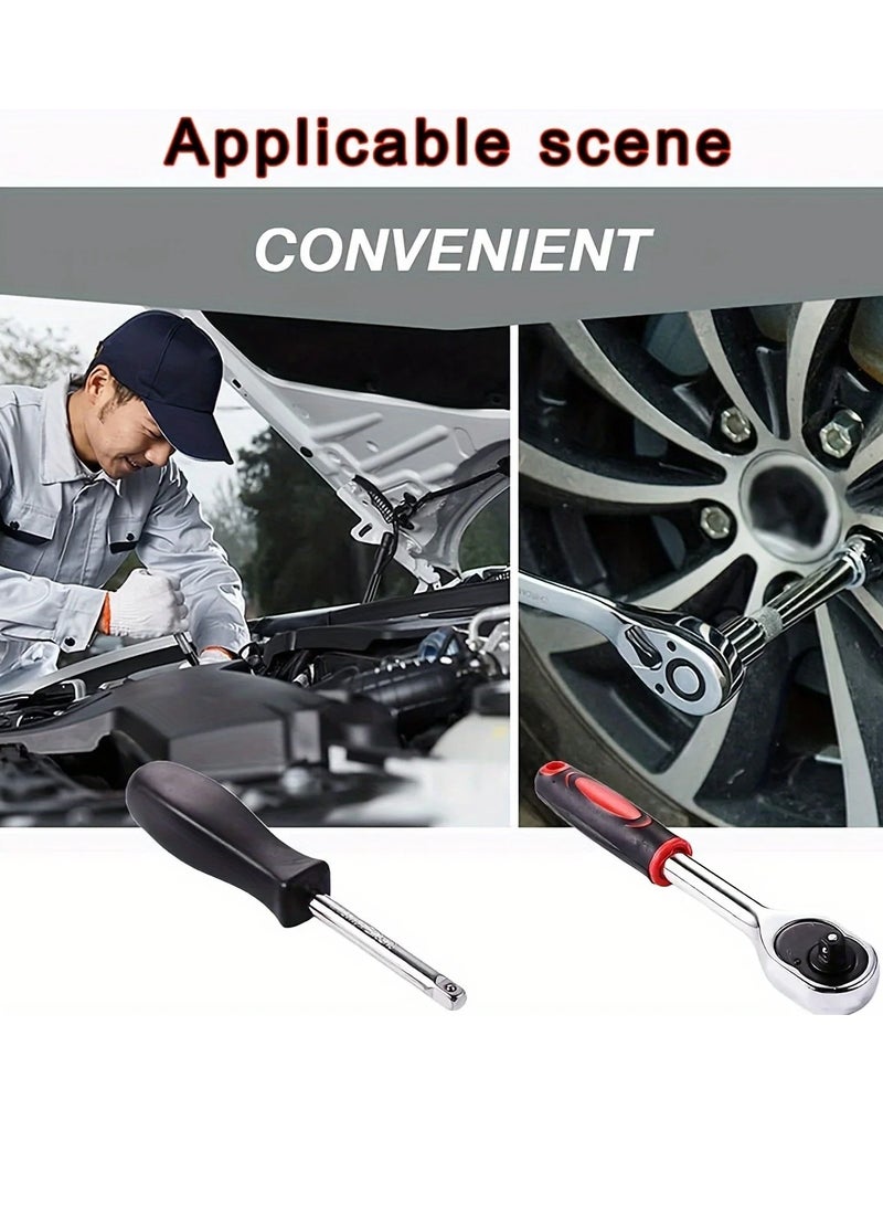 AROAQ Drive Socket Set, Portable Ratchet Wrench Set With Sockets, Strong And Durable Mechanic Tool Kits, Universal Hardware Tool Kit With High End Tool Box For Auto House Repair, (46pcs) - Image 5