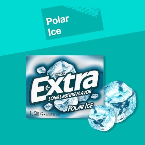 EXTRA Polar Ice Chewing Gum Packs Sugar Free Gum in Bulk with Strong Mint Flavor for Freshening Breath 15 Sticks 10 Pack for Long Lasting Freshness - Image 5