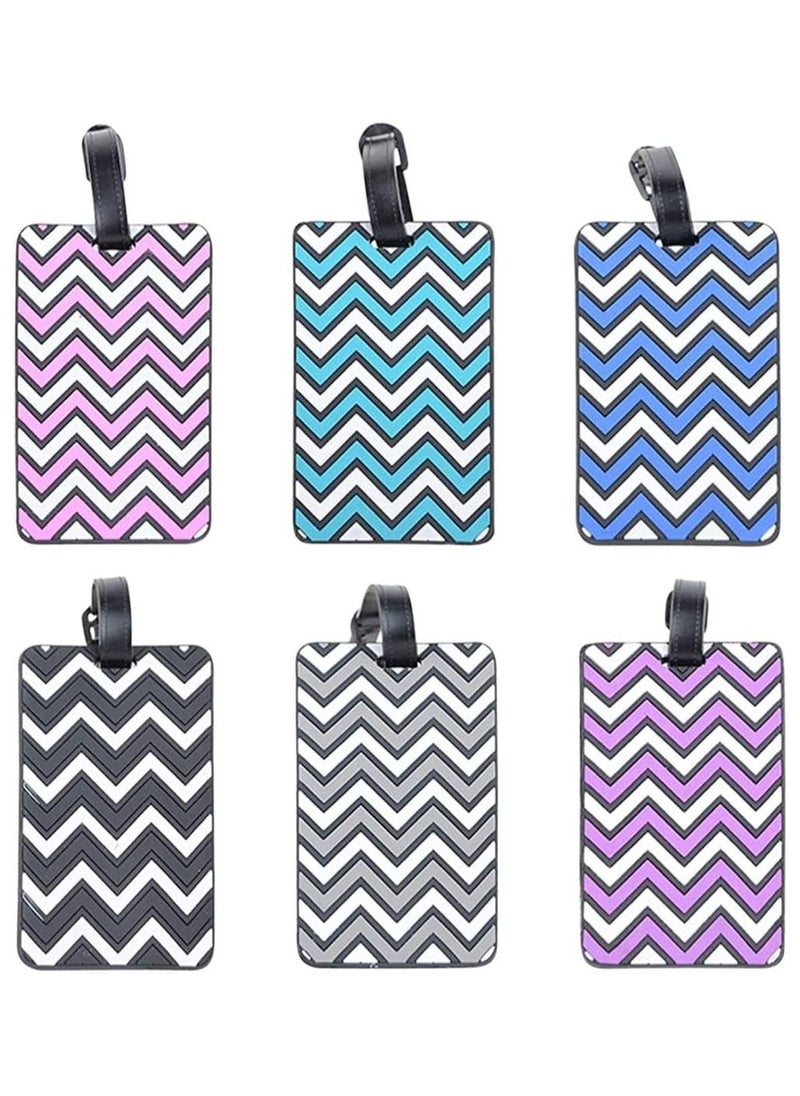 Luggage Tag, With Name ID Card Quickly Spot Luggage Suitcase, Anti-lost Tag,  Personality Tag 6 Pack Luggage Tags Bag Tag Stainless Steel Loop - Image 1