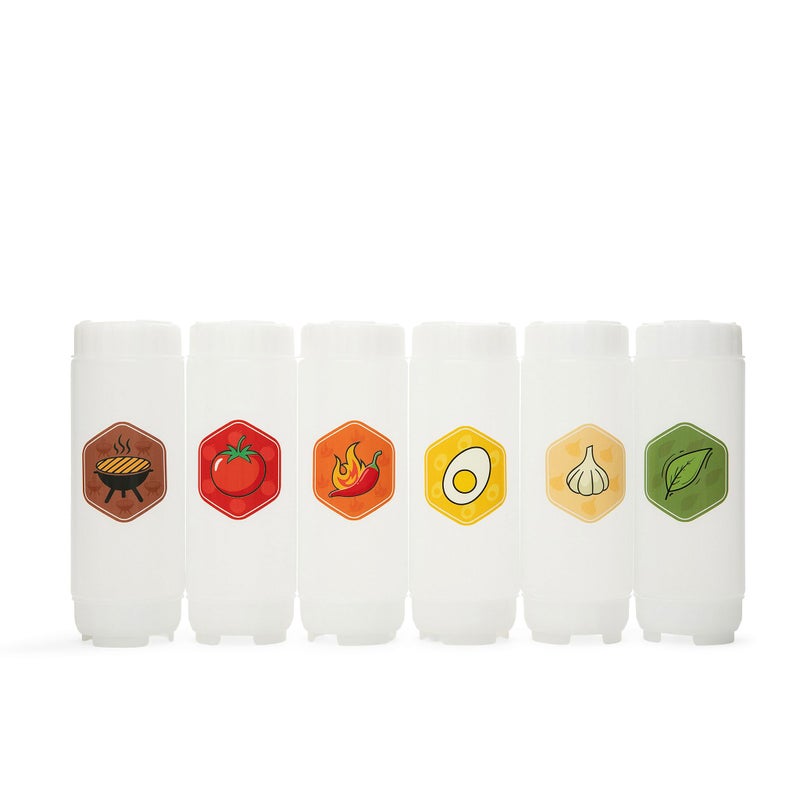 Brenium 6-Pack No-Drip FIFO Squeeze Bottles â€“ 18oz BPA-Free Refillable Condiment Dispensers with White Twist Caps for Ketchup, Mayo, BBQ, Pesto, Garlic & Hot Sauce â€“ Mess-Free, Dishwasher Safe - Image 2