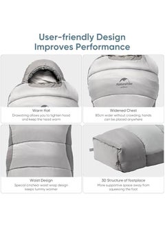 Arabest Sleeping Bag for Big & Tall Adults, Cold-Weather Mummy-Style, Waterproof, 0-34℉/8-43℉, Camping Essentials, No-Snag Zipper, Adjustable Hood for Warmth and Ventilation  - Image 5