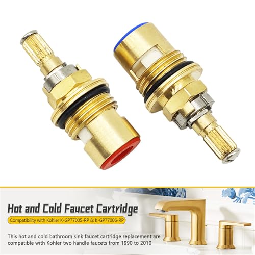 Meyffon 2 Pack Ceramic Valve Cartridge Compatible with Kohler KGP77005RP KGP77006RP Hot and Cold Faucet Cartridge - Image 3