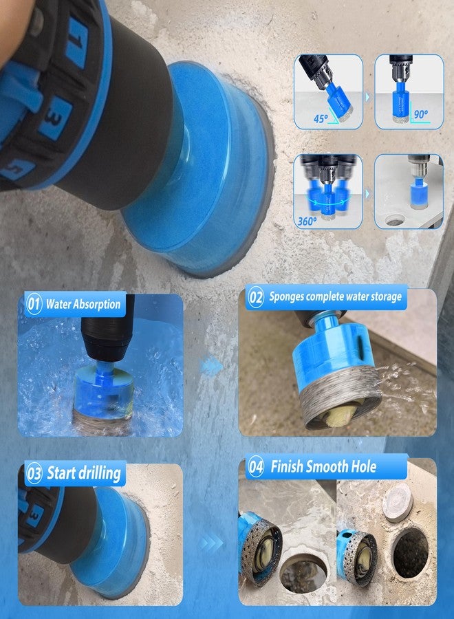 مجموعة رؤوس حفر ماسية - مجموعة منشار ثقب بلاط البورسلين من ZNXIMER للحفر في السيراميك والجرانيت والرخام وغيرها - 11 قطعة من رؤوس حفر البلاط الماسية (6/8/10/20/25/28/32/35/45/50/65 مم) - Image 3