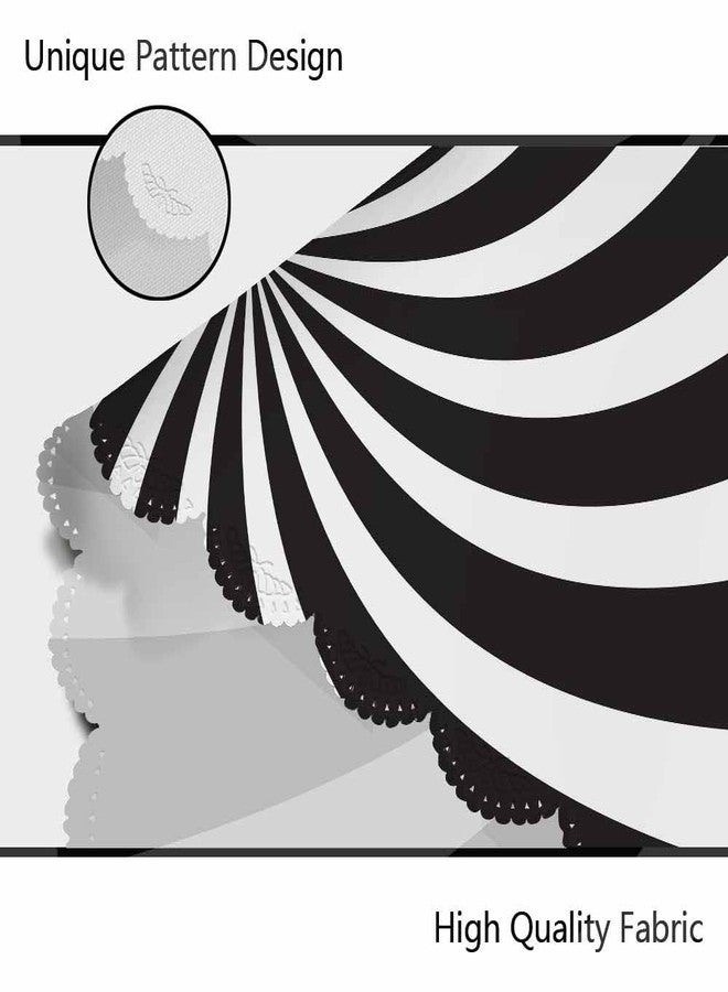 AOYEGO Black White Round Tablecloth 60 Inch Funny Swirl Stripes Modern Table Cloth Polyester Tablecloths for Home Decor, Parties, Picnic - Image 5