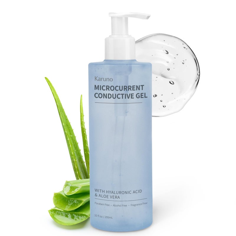 KARUNO 10oz Microcurrent Conductive Gel â€“ Hydrating Gel with Hyaluronic Acid & Aloe Vera â€“ Fragrance-Free, Paraben-Free, Non-Irritating â€“ Safe for All Skin Types - Image 1