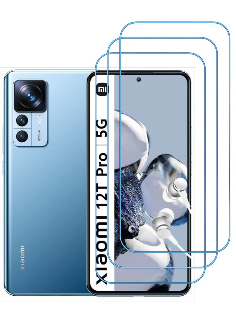 ACLIX 3 Pieces Antistatic ESD Dustproof Premium Quality High Definition Clear Tempered Glass Screen Protector Designed For Xiaomi 12T Pro - Image 1