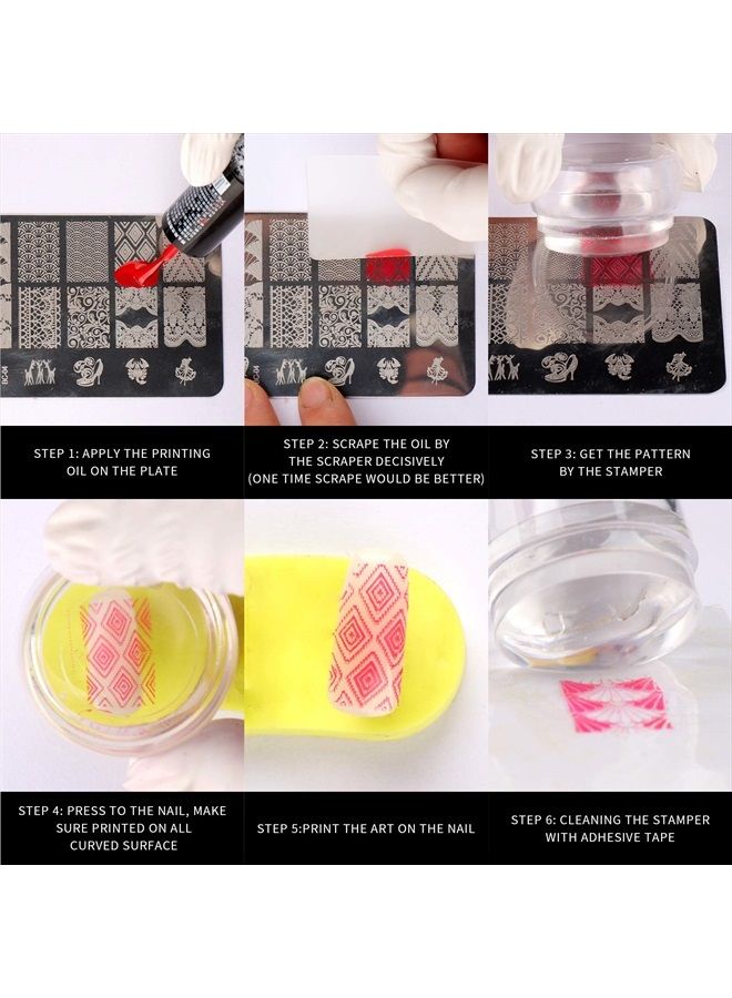 Bluezoo Nail Art Stamper, Clear Silicone Stamping Jelly with Scraper, Transparent Visible Body, No Misplacement for DIY Nail Decor - Image 5