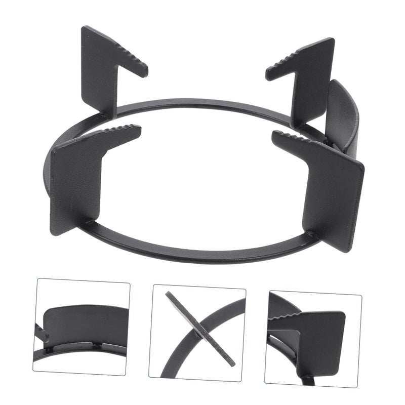 Veemon Windproof Gas Stove Rack Adjustable Iron Stove Support Bracket Non Slip Sturdy Kitchen Accessory For Outdoor Camping Cooking Black - Image 5