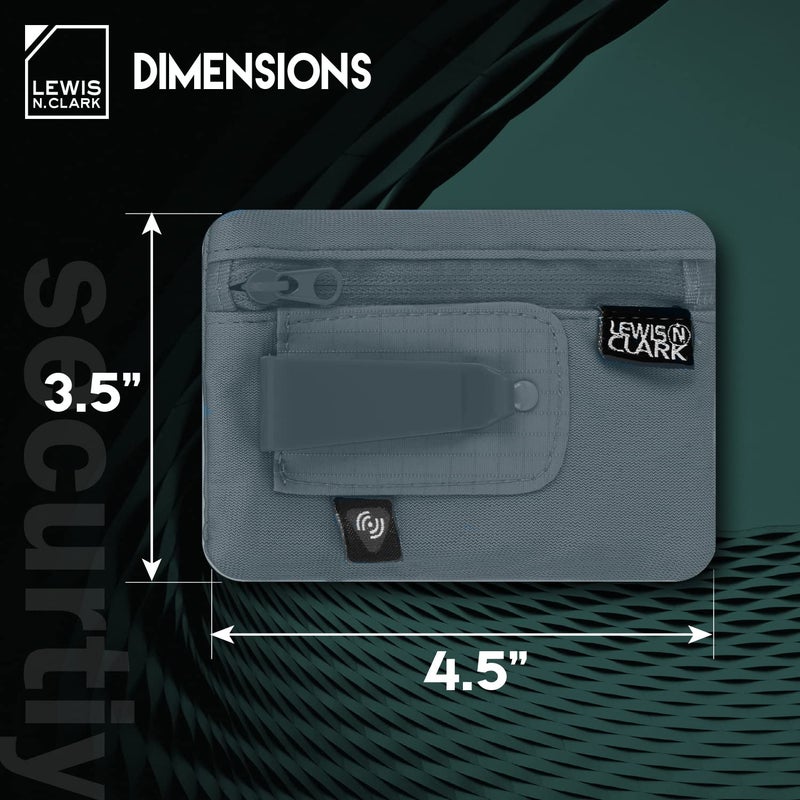 Lewis N. Clark RFID Hidden Clip Stash Money Belt Travel Pouch + Credit Card/Id Holder for Women & Men, Charcoal, One Size - Image 2