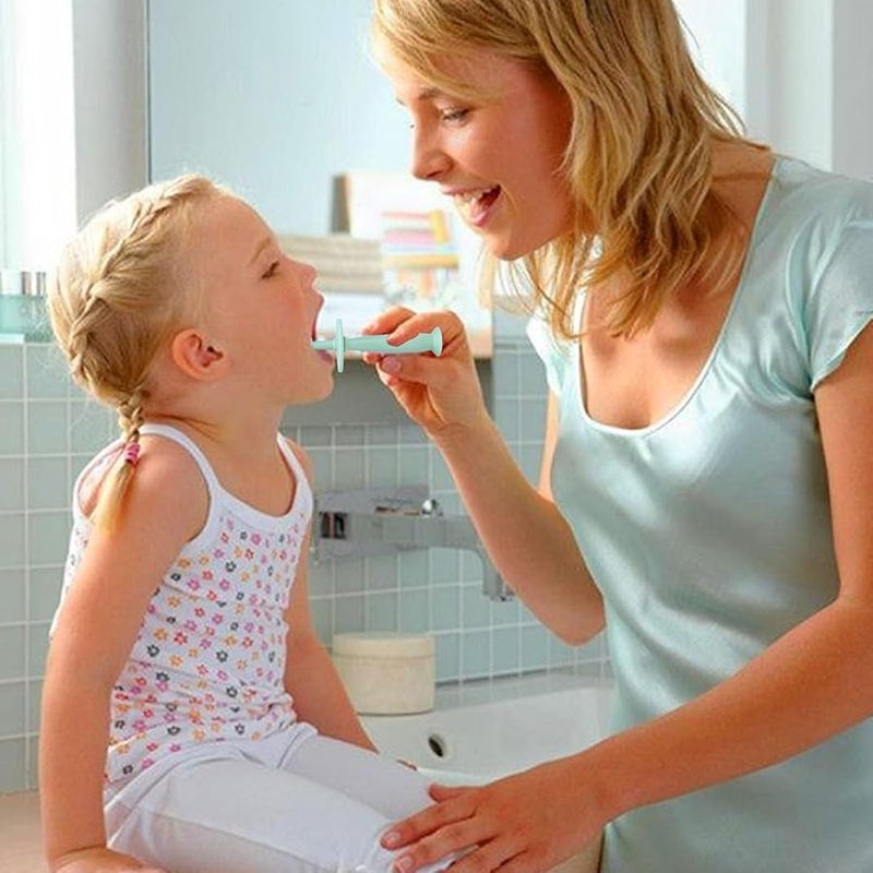 فرشاة أسنان الأطفال الخضراء 360 درجة، مصاصة سيليكون ناعمة مع قاعدة شفط - Image 5