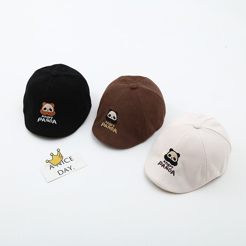 Panda Kids Cap Corduroy Newsboy Cap Cotton - Image 4