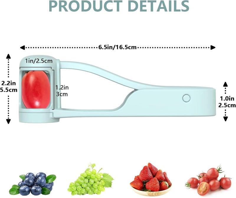 Luvan Grape Cutter for Toddlers, Grape Slicer for Baby, Grape Tomato Cherry Strawberry Cutter Tools Into 4 Pieces for Vegetable Fruit Salad, Stainless Steel Quarter Grape Slicer Kitchen Gadget - Image 5