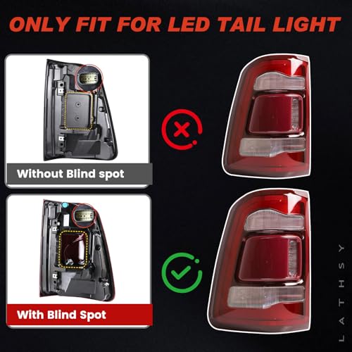 Lathsy LED Tail Light Red Cover with Blind Spot Compatible With 2019-2023 Dodge Ram 1500 Right Passenger Side Replace 68262530AH - Image 4