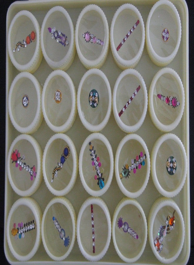 ATCUSA Bindi Box Long Multicolored Crystal Bindis Bridal face Jewels Forehead Tika (Pack of 40 Bindis) - Image 2