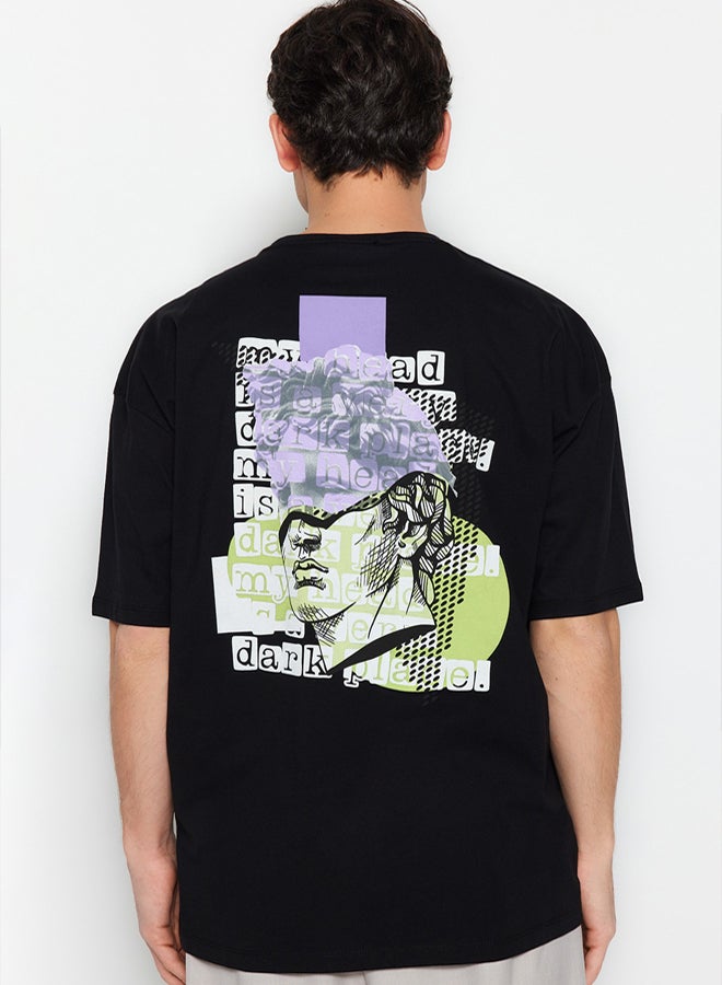 trendyol Men's Black Printed T-shirt - Image 3