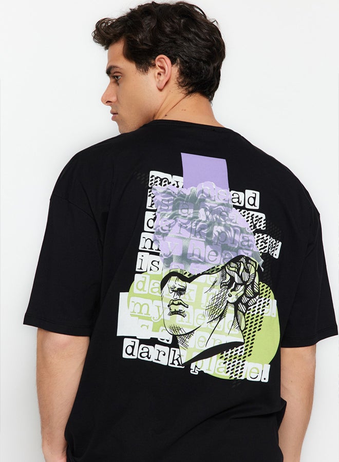 trendyol Men's Black Printed T-shirt - Image 1