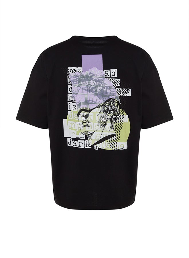 trendyol Men's Black Printed T-shirt - Image 5