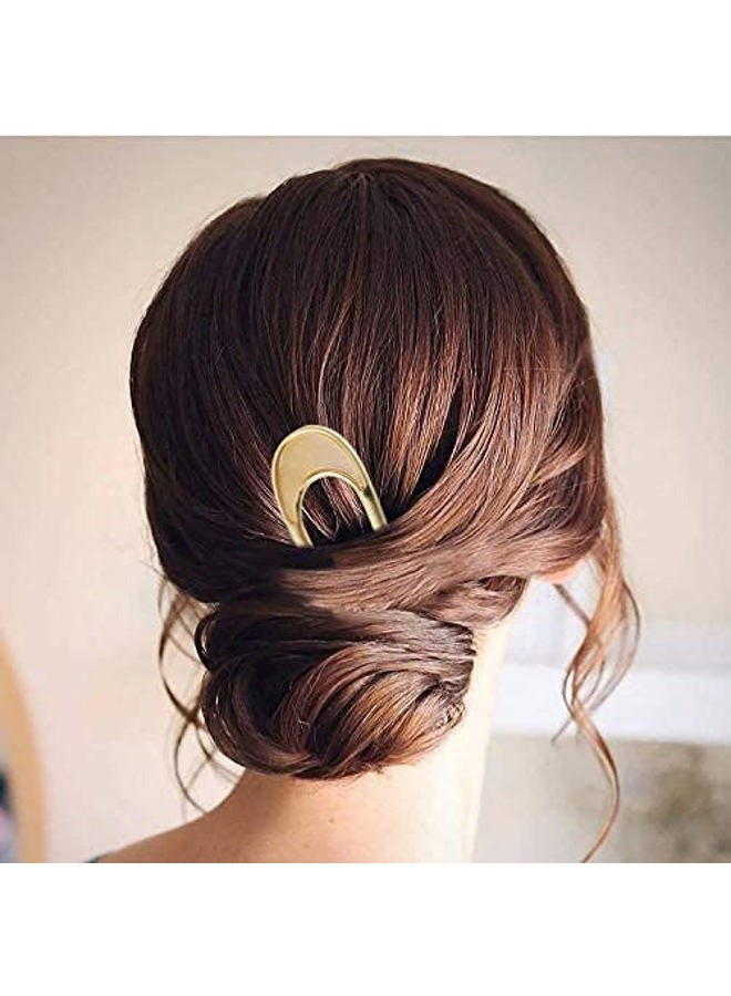 FRDTLUTHW U-Shaped Hair Pins Metal Vintage Hair Sticks French Hair Pin Hairstyle Chignon for Women Girls, 2PCS-Style 1 - Image 4