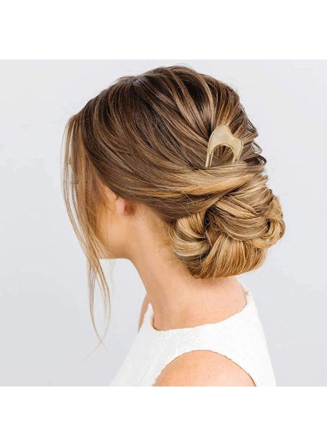 FRDTLUTHW U-Shaped Hair Pins Metal Vintage Hair Sticks French Hair Pin Hairstyle Chignon for Women Girls, 2PCS-Style 1 - Image 5