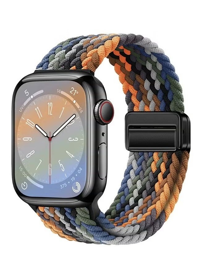 Magnetic Braided Strap Band for Apple Watch Band 42mm 44mm 45mm 46mm 49mm Women Men, Upgraded Connector -Elastic Nylon Breathable Sport Straps for Apple watch Series 10 9 8 7 6 5 4 3 2 SE - Image 1