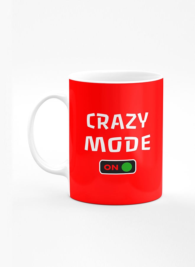 Stylizedd Designer Printed Coffee Mug with Heavy Duty Handle 11oz Ceramic Personalised Gift Mugs Cup [Microwave Safe & Dishwasher Proof] - Crazy Mode On - Image 1