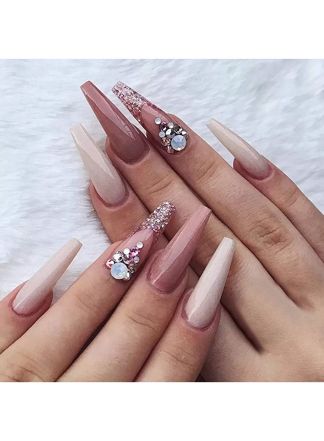 brunson False Nail Tips Long C-Curved French CCLFW - Image 5