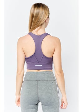 Adidas Women Padded Sports Bra, Purple  - Image 3