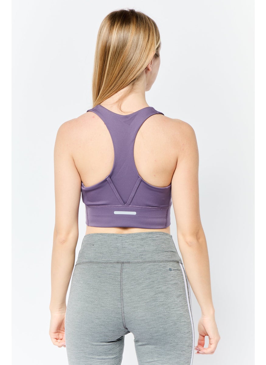 Adidas Women Padded Sports Bra, Purple  - Image 3
