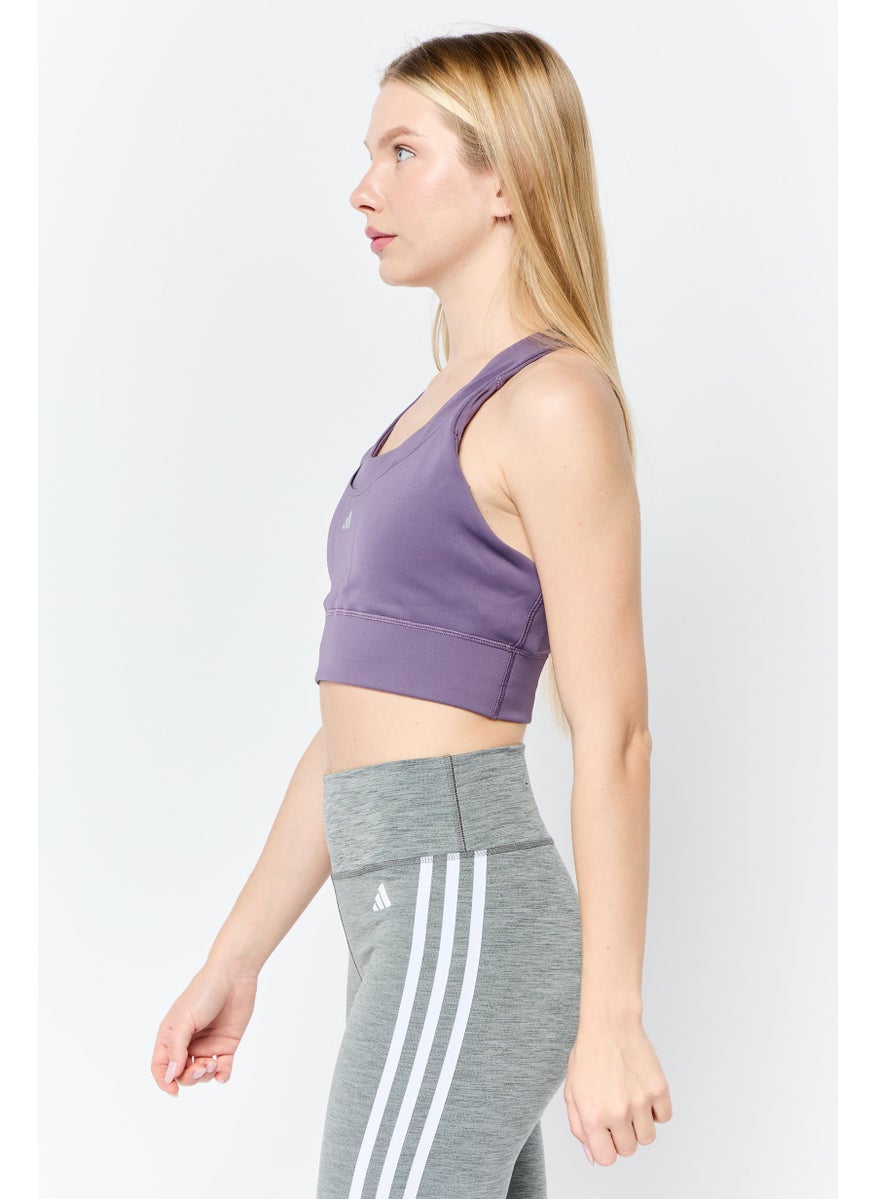 Adidas Women Padded Sports Bra, Purple  - Image 2