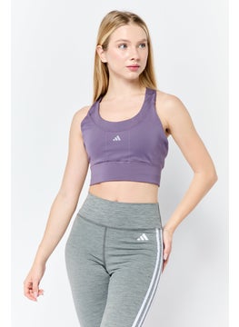 Adidas Women Padded Sports Bra, Purple  - Image 1