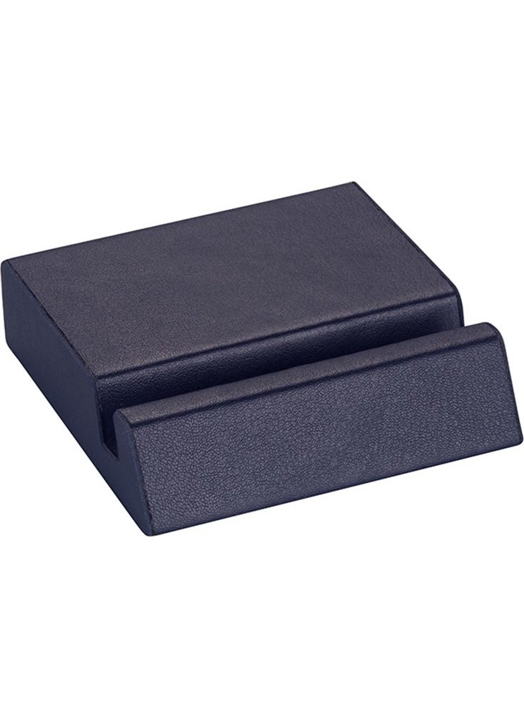 2K - Faux Leather Table Top MDF Phone Holder and Business Card Holder Navy Blue - Image 1