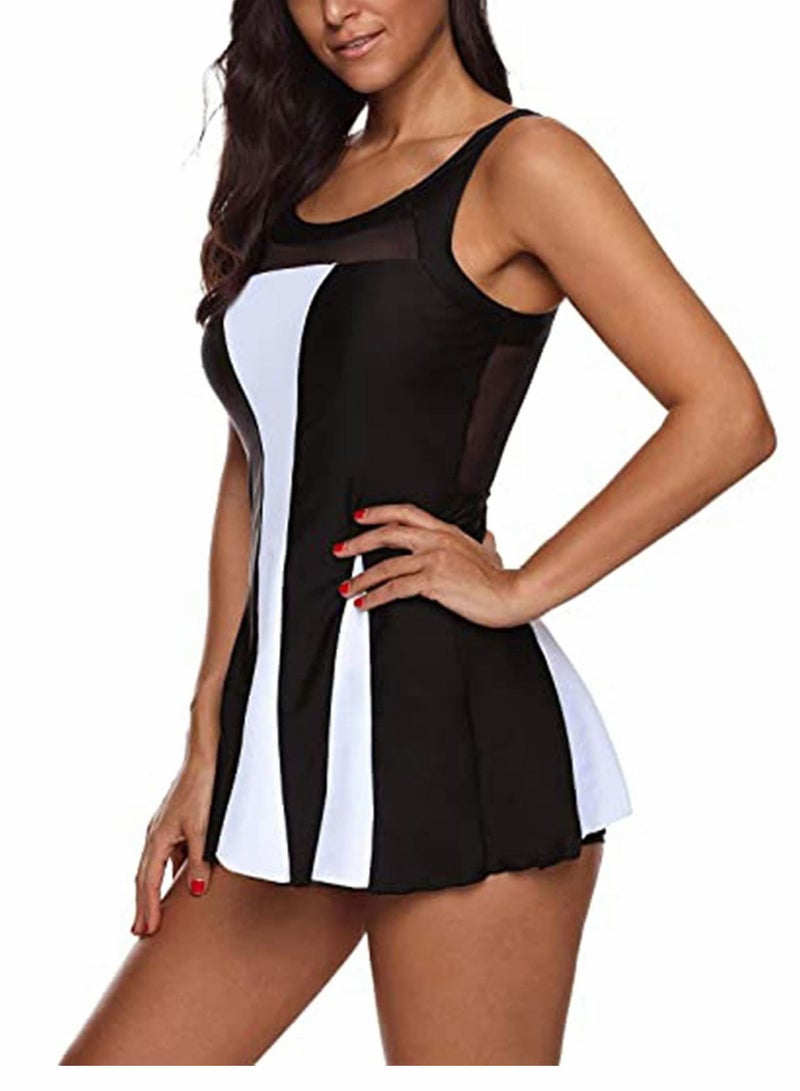 KASTWAVE Womens Swimsuits One Piece Swimdress Tummy Control Swimsuit Plus Size Swimwear One Piece Bathing Suits Swim Dress ( S )  - Image 3